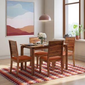 Oribi Solid Wood Dining Chair Set Of 2 In Teak Finish