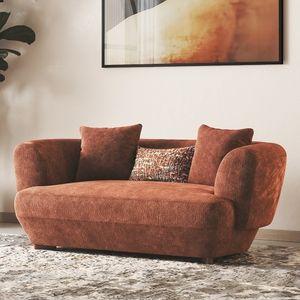 Brie 2 Seater Fabric Sofa In Terracotta Colour