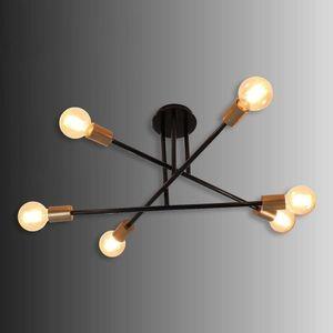 Six Head Sputnik Black Mordern Chandelier