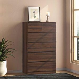 Bocado Tall Engineered Wood Chest of 6 Drawers in Columbian Walnut Finish