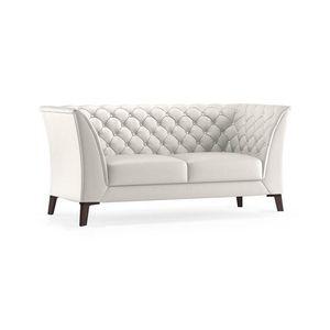 Weston 2 Seater Half Leather Sofa in White Colour