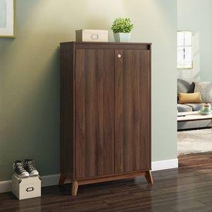 Webster 24 Pair Shoe Rack in Walnut Finish