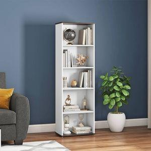 Riley Dual Tone Bookshelf in White Finish