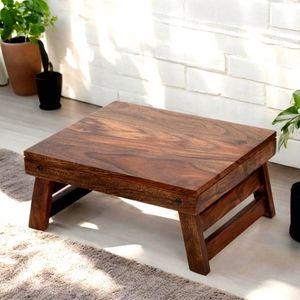Ohio Sheesham Wood Foldable Laptop Table in Teak Finish