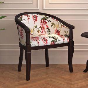 Florence Armchair in Carmine Cassia Colour and Mahogany Finish