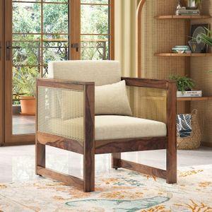 Korai 1 Seater Sofa (Macadamia Brown Hopsack Weave)