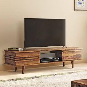 Parker Solid Wood Free Standing TV Unit in Teak Finish