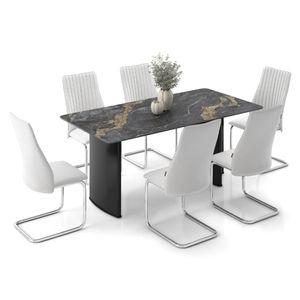 Rosen 6 Seater Ceramic Dining Table - Black Finish
