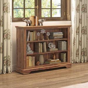 Mateo Solid Wood Bookshelf in Teak Finish
