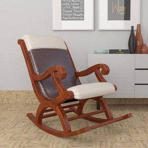 Chelise Solid Wood Rocking Chair in Grey Colour