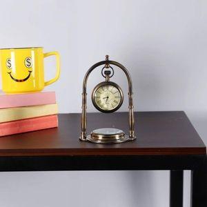 Hanging Black Antique Clock With Compass on Base