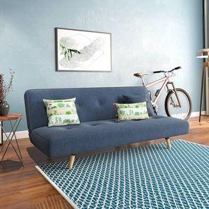 Zehnloch 3 Seater Click Clack Sofa cum Bed In Midnight Indigo Blue Colour