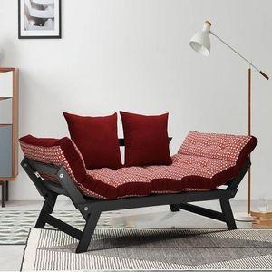 Arthur Futon - Red Four Leaf- Dark Brown