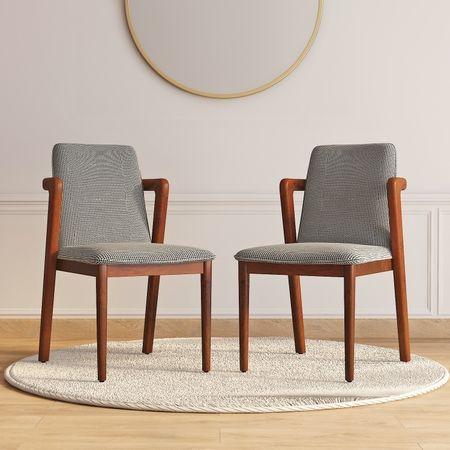 Harper Solid Wood Dining Chair In Honey Finish with Taupe Leatherette Colour