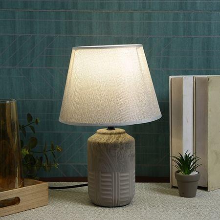 Ceramic Table Lamp Grey Timeless Elegant Design