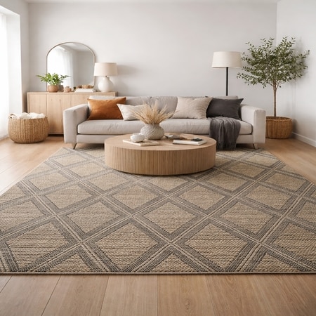 Earth Weave Jute Rectangle Carpets Hand Tufted in Natural Colour