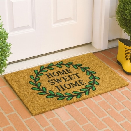 Luxe Home 100% Natural Coir Doormat Home Sweet Home Print (71x45 cm)