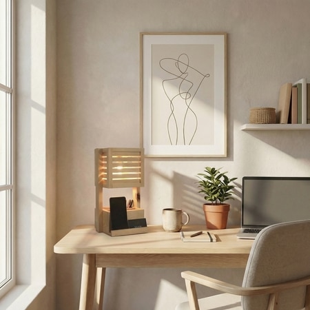 Minister Wooden Table Lamp With Mobile Stand