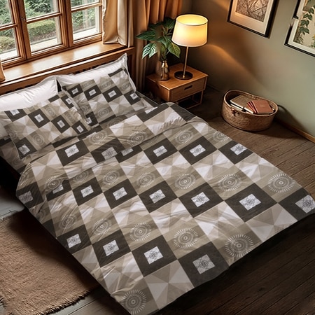 Aron Comforter Set Super King Size Bed Sheet Set With 2 Pillow Covers Pure Cotton 400 Tc