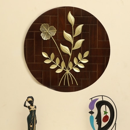 W-Banyu Abstract Metal Wall Decor in Gold Set of 1