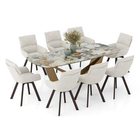 Paloma 8 Seater Spanish Ceramic Dining Table with Bren Dining Chair