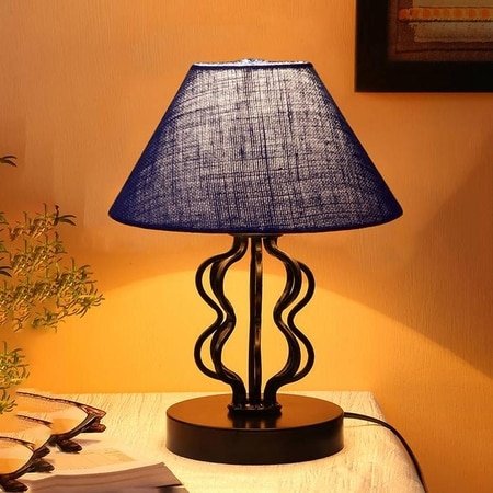Diana Blue jute Shade Iron Table Lamp