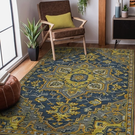 Maureen Pastel Blue Solid Hand-Tufted Wool 8X5 Feet Carpet