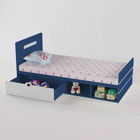 Groovy Love Engineered Wood Drawer Storage Bed in Electric Blue Colour