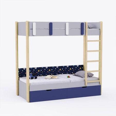 Pine Tree Bunk Bed with Drawer Storage