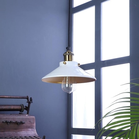 Nora White Metal Single Hanging Light