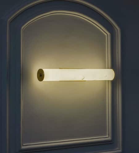 CAPOTE Integrated LED Brass Wall Light with White Alabaster