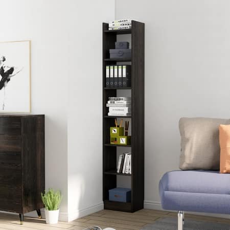 Hexa Engineered Wood Bookshelf Multipurpose Storage Rack in Slate Grey Colour