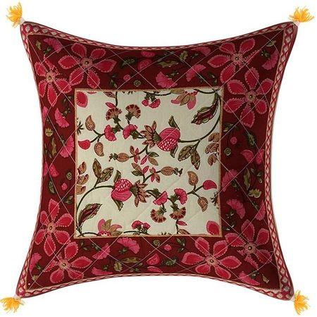 Amelie Maroon Absract 16*16 Inches Cotton Pillow Cover
