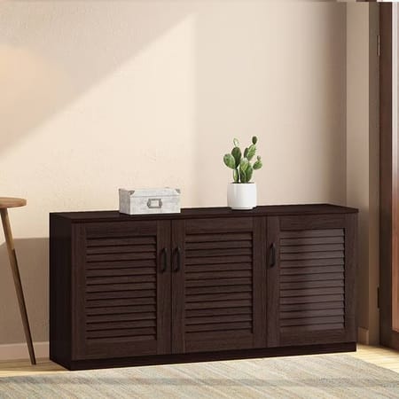 Bennis 18 Pair Shoe Rack in Dark Walnut Finish