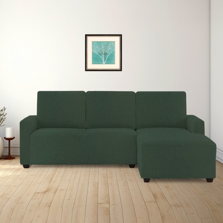 Right Aligned 2 Seater Right Aligned Chaise Olive Green Sofa Cover