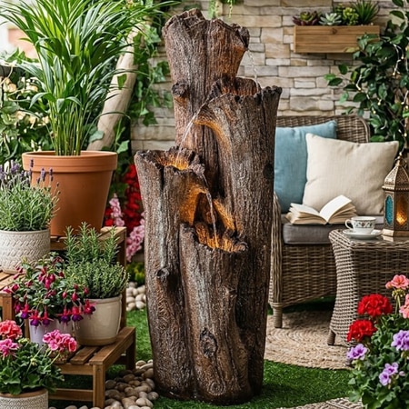 Brown Tree Carfted Cascade Water Fountain