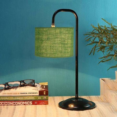 Zara Green Jute Shade Iron Table Lamp