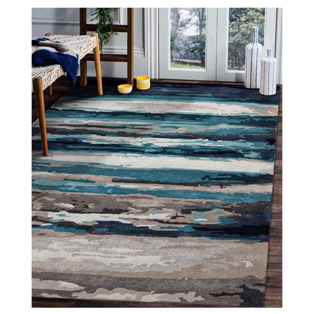 Amayah Emerald Solid Hand-Tufted Viscose 6X4 Feet Carpet