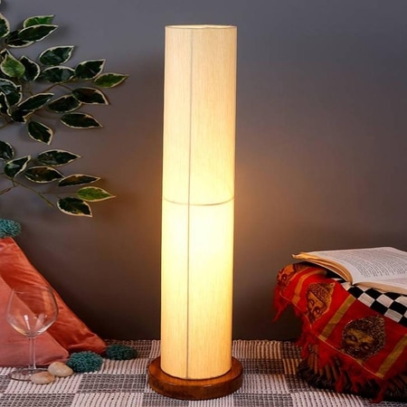 Neil White Cotton Shade Floor Lamp
