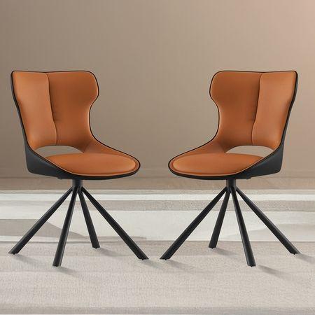 Tulip Swivel Dining Chair In Tan Colour