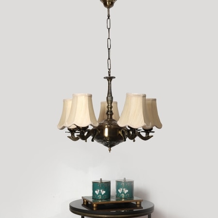 Devansh Gold Wall Mounted Lamp With Off-White Cotton Shade