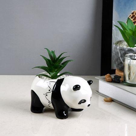 Black 1 Pieces Succulent Artificial Plant With Pot