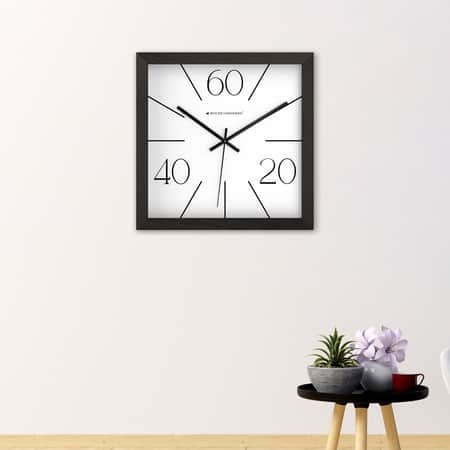 Minimal Index Wooden Wall Clock with 60-40-20 Markings
