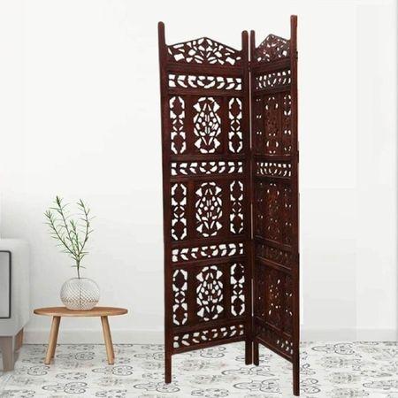 Zehra Solid Wood 4 Panel Room Divider