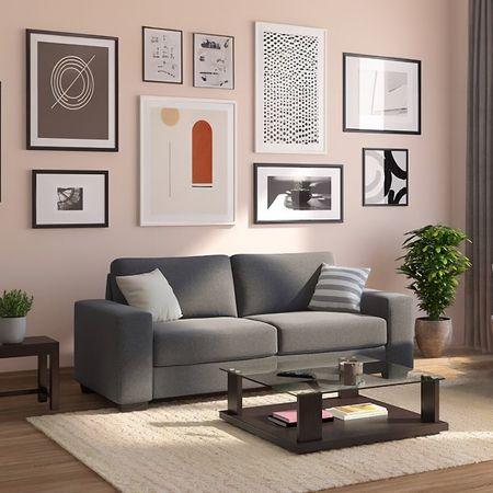 Leslie 3 Seater Fabric Sofa (Smoke)