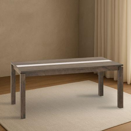 Atlas Crest Solid Wood 6 Seater Dining Table In Danish Walnut Finish