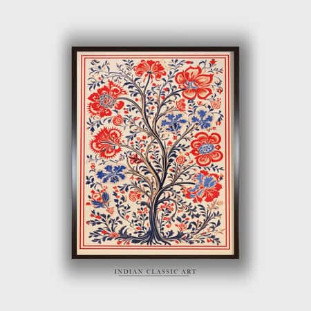 Floral Tree Life Canvas Wall Prints Canvas Wall Prints Set of 1 Multicolor Matte