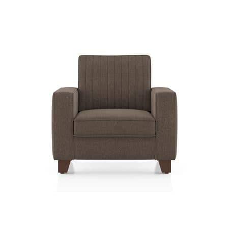 Apollo Neo 1 Seater Fabric Sofa in Daschund Brown Colour (Back Height : Regular, Cushion Type : Hard)