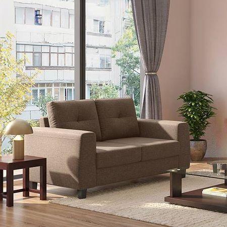 Edward 2 Seater Fabric Sofa (Mocha Brown)