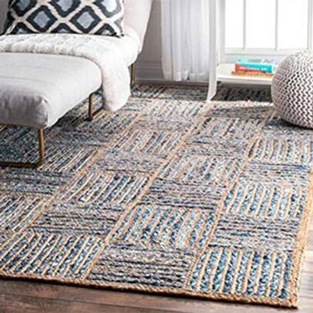 Handwoven Cotton & Jute Patterned Rug